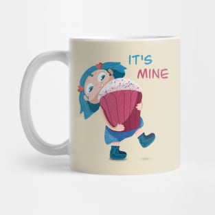 Cute girl with gigantic cupcake Mug